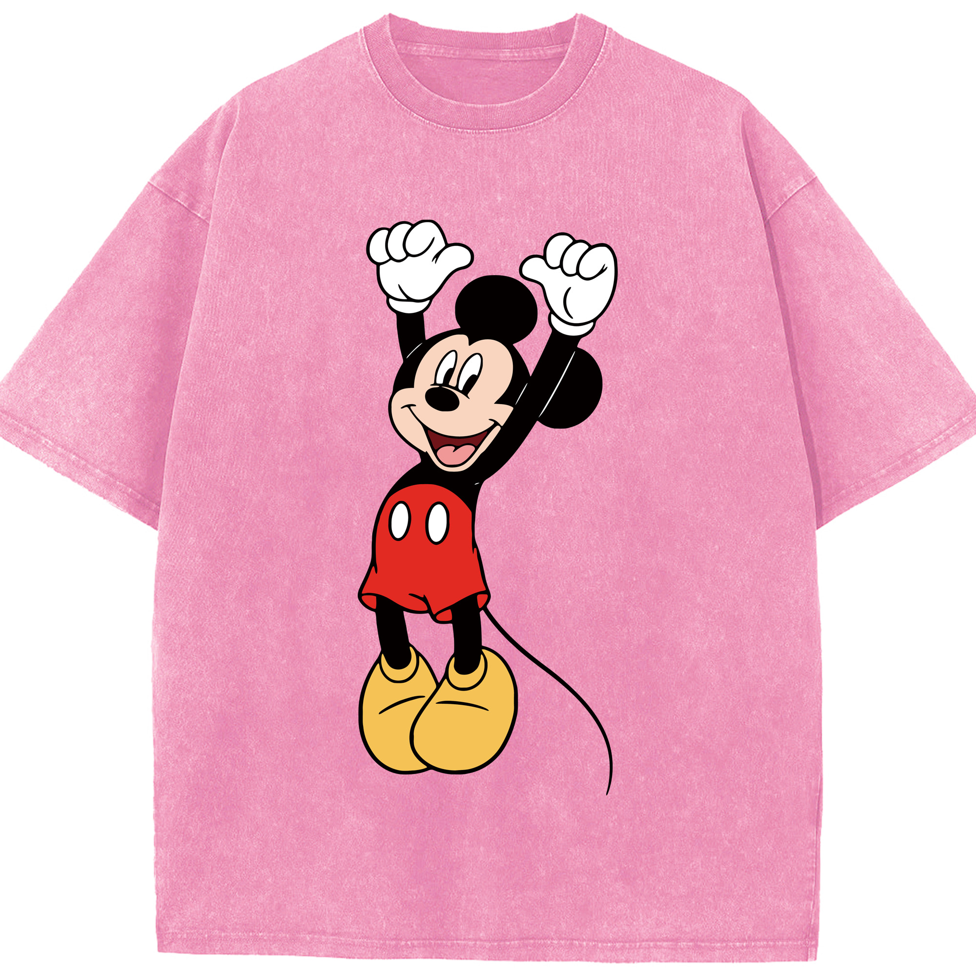 （画像用） ミッキーマウス Mickey Mouse 綿100% ヴィンテージ風 半袖Tシャツ（フロントプリント）